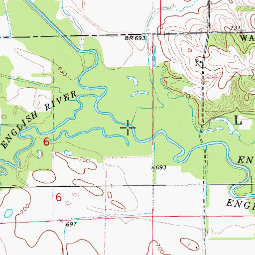 Topographic Map of Teener Creek, IA