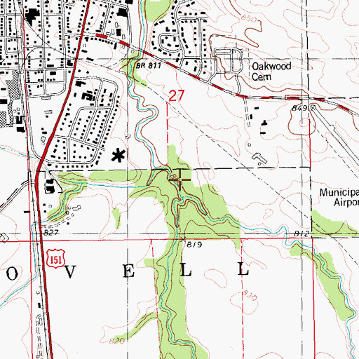 Topographic Map of West Kitty Creek, IA