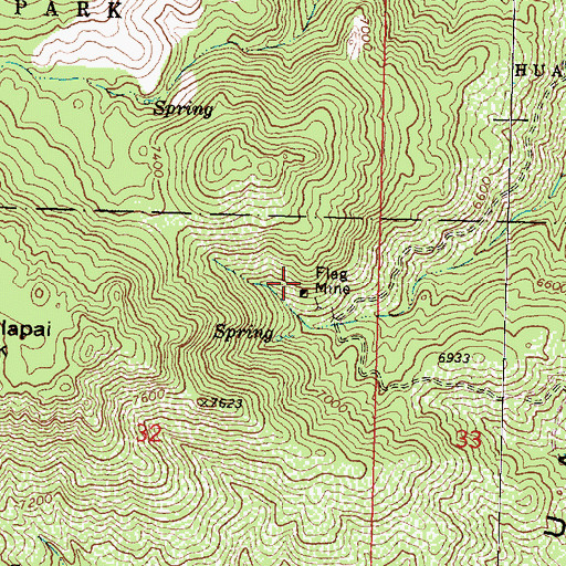 Topographic Map of Flag Mine, AZ