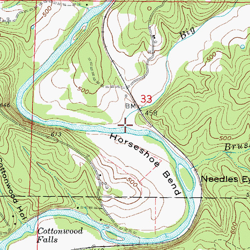 Topographic Map of Big Creek, AR