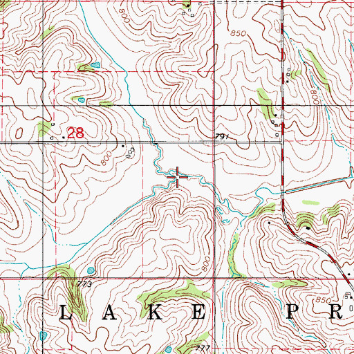 Topographic Map of Lighting Creek, IA