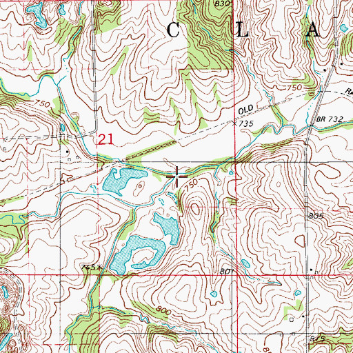 Topographic Map of Crooked Creek, IA