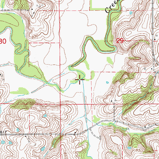 Topographic Map of Wolf Run, IA