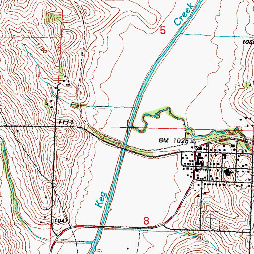 Topographic Map of Snake Creek, IA