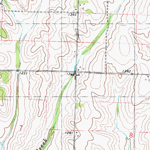 Topographic Map of Crisp, IA