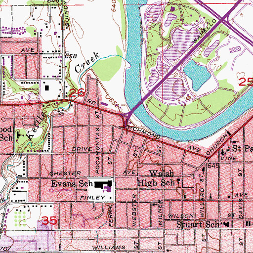 Topographic Map of Port Richmond, IA