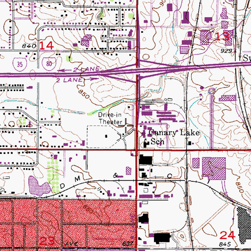 Topographic Map of Canary Lake (historical), IA