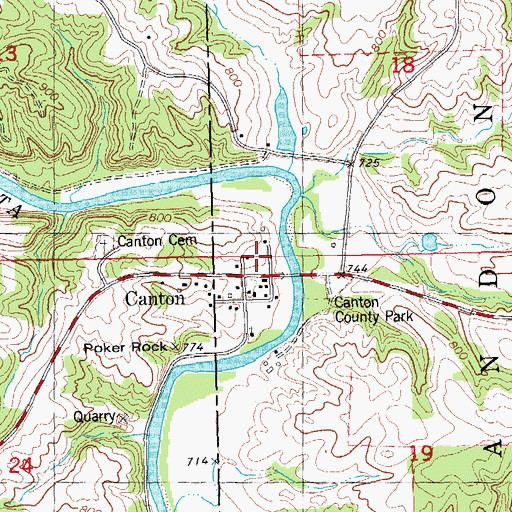 Topographic Map of East Canton, IA