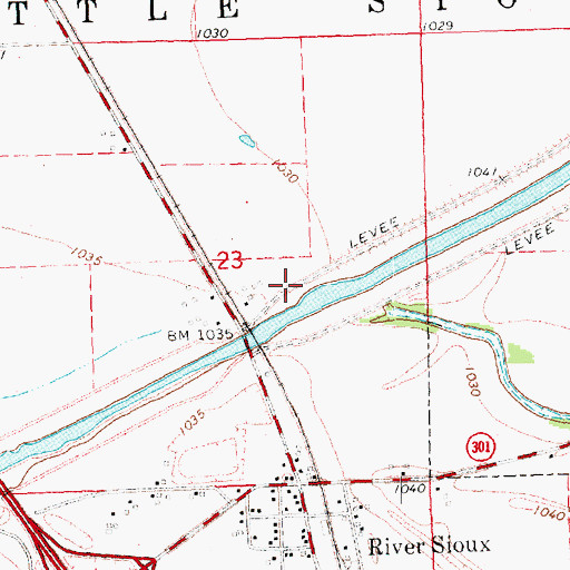 Topographic Map of River Sioux Station, IA