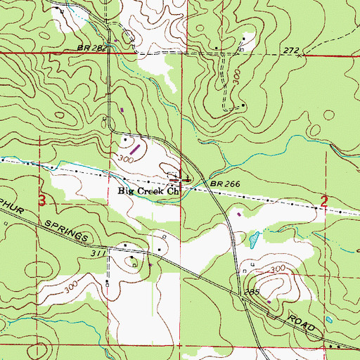 Topographic Map of Big Creek Church, AR