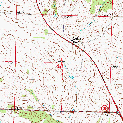 Topographic Map of Bear Creek, IA