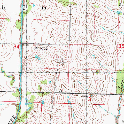 Topographic Map of Tarkio City (historical), IA