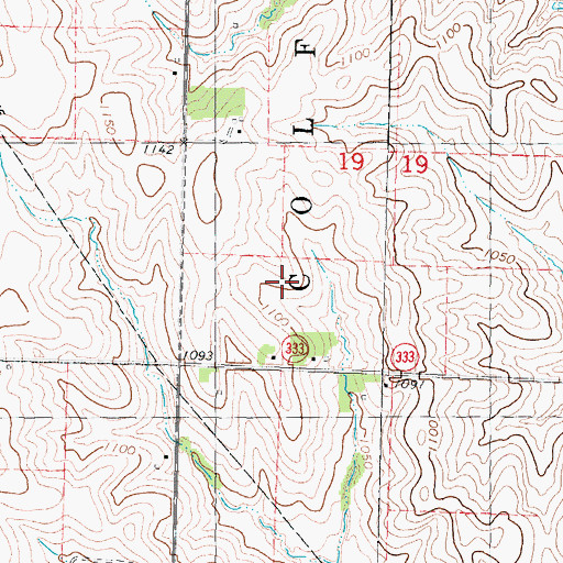 Topographic Map of Willsburg (historical), IA