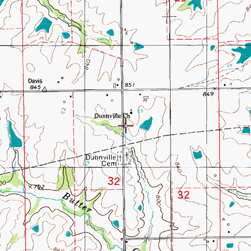 Topographic Map of Pleasant View (historical), IA