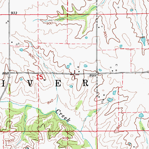 Topographic Map of Davis County Poor Farm (historical), IA