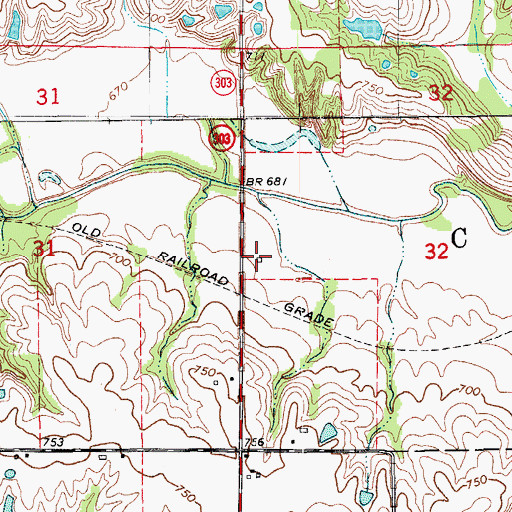 Topographic Map of Whitefield (historical), IA