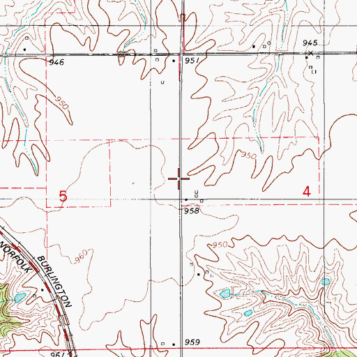 Topographic Map of Fairview (historical), IA