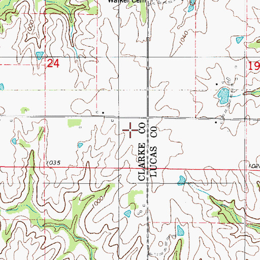 Topographic Map of Jacksonville (historical), IA