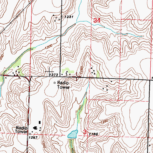 Topographic Map of Mamie Creek, IA