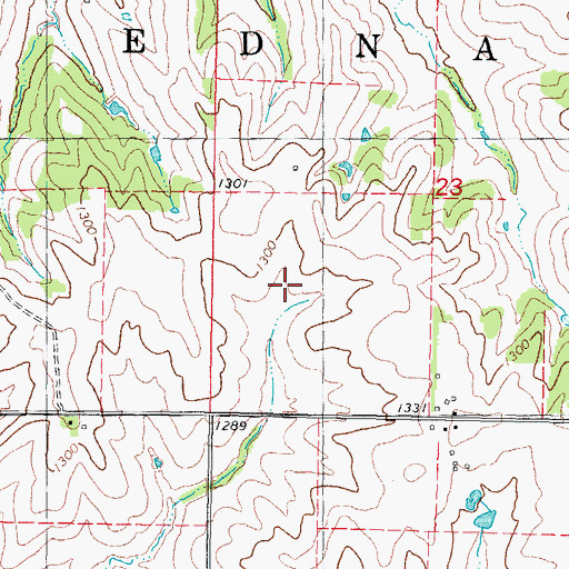 Topographic Map of Prosser Creek, IA
