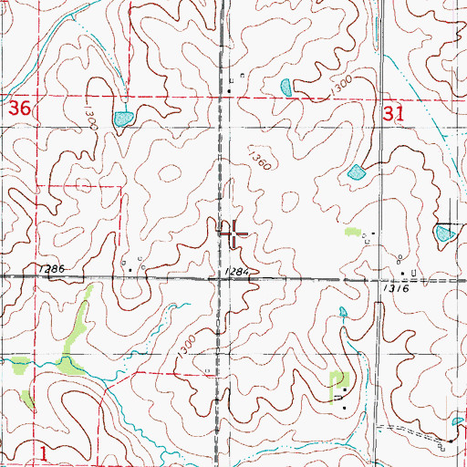 Topographic Map of Lemont (historical), IA