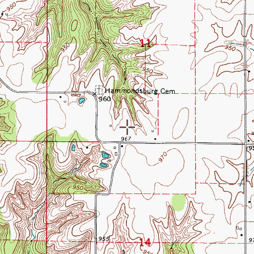 Topographic Map of Hammondsburgh (historical), IA