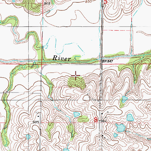 Topographic Map of Sants Branch, IA
