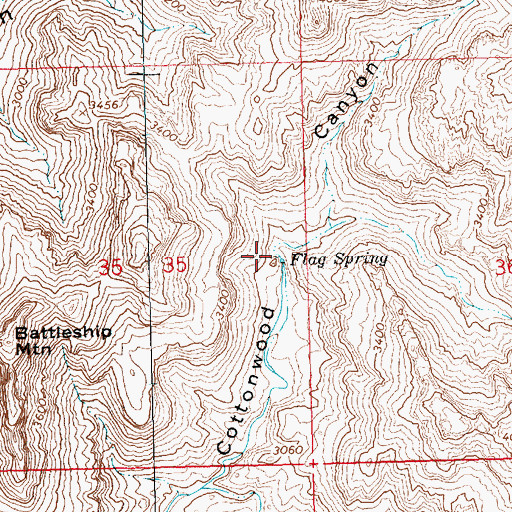 Topographic Map of Flag Spring, AZ