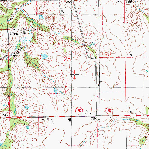 Topographic Map of Ioka (historical), IA