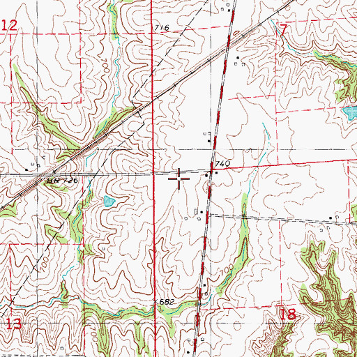 Topographic Map of Eureka (historical), IA