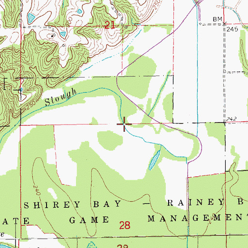 Topographic Map of Big Cypress Creek, AR
