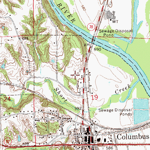 Topographic Map of Lafayette (historical), IA