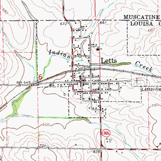 Topographic Map of Ononwa Station, IA