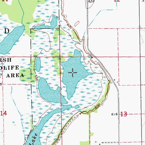 Topographic Map of Hills Lake (historical), IA