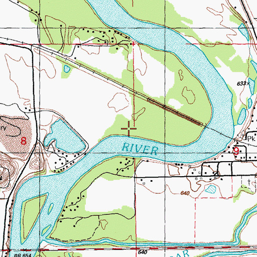 Topographic Map of Langes Ferry (historical), IA