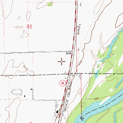 Topographic Map of Port Allen (historical), IA