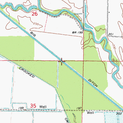 Topographic Map of Big Ditch, AR
