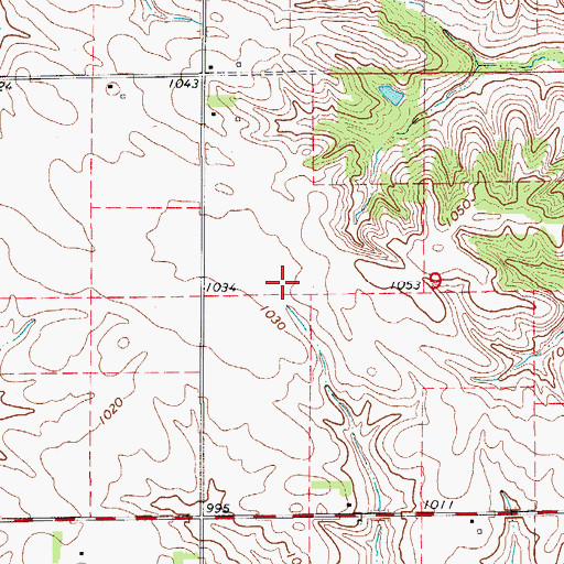Topographic Map of Prairie Creek, IA