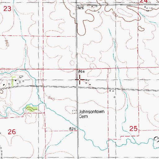 Topographic Map of Johnson (historical), IA