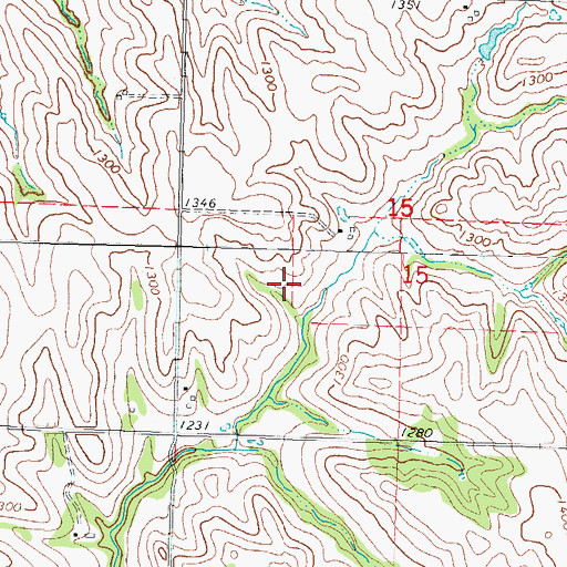 Topographic Map of Skinners Creek, IA