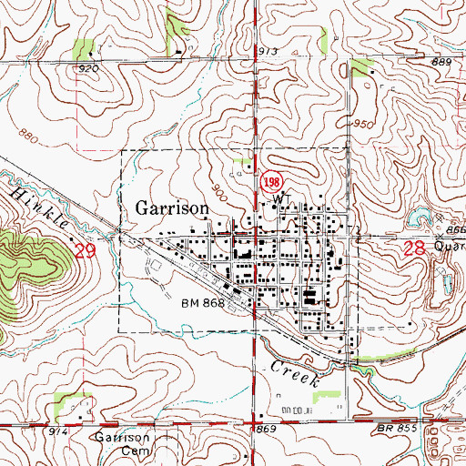 Topographic Map of Benton Station (historical), IA
