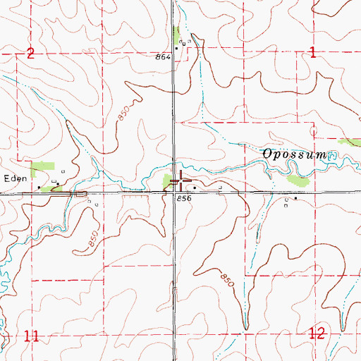 Topographic Map of Eden, IA