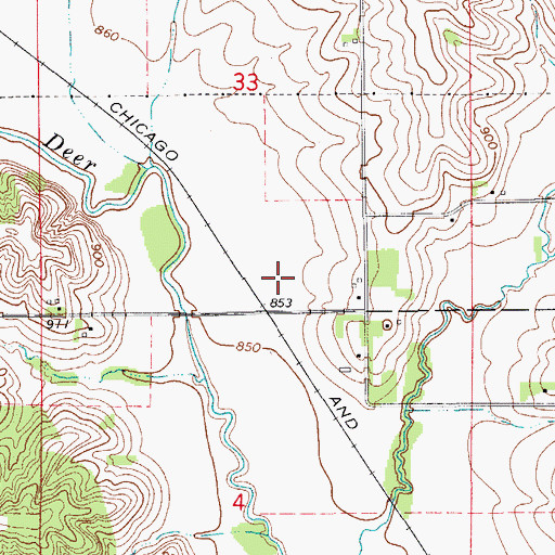 Topographic Map of Monticello, IA