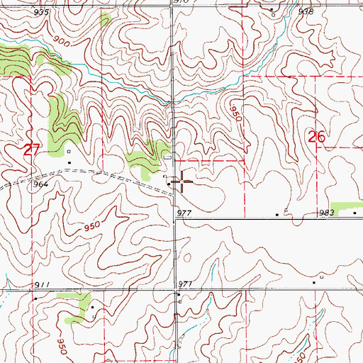 Topographic Map of Predonia (historical), IA