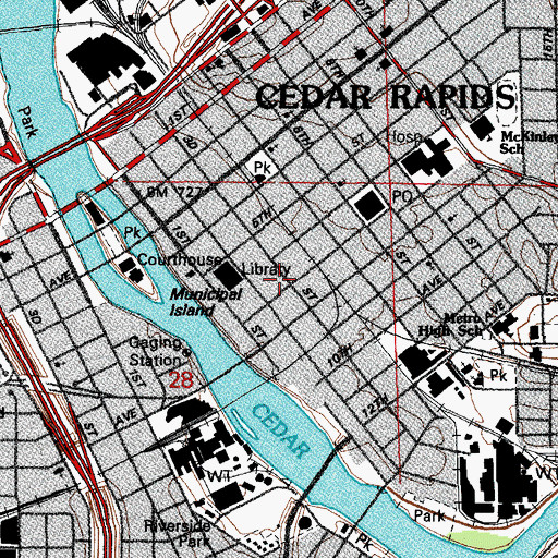 Topographic Map of John Vardy House (historical), IA