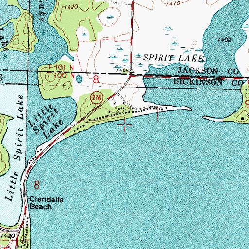 Topographic Map of Crandalls Lodge, IA