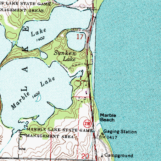 Topographic Map of Marble Cabin, IA