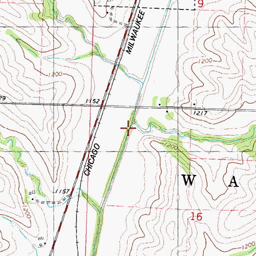 Topographic Map of Lytles Creek, IA