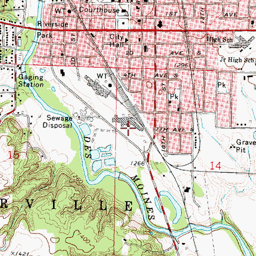 Topographic Map of Grace Episcopal Church, IA