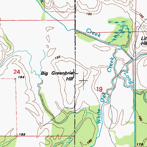 Topographic Map of Big Greenbrier Hill, AR